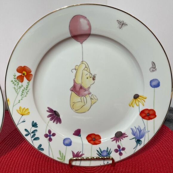 Disney Winnie the Pooh Among the Flowers Dinner Plates set of 2 NWT - Picture 5 of 8